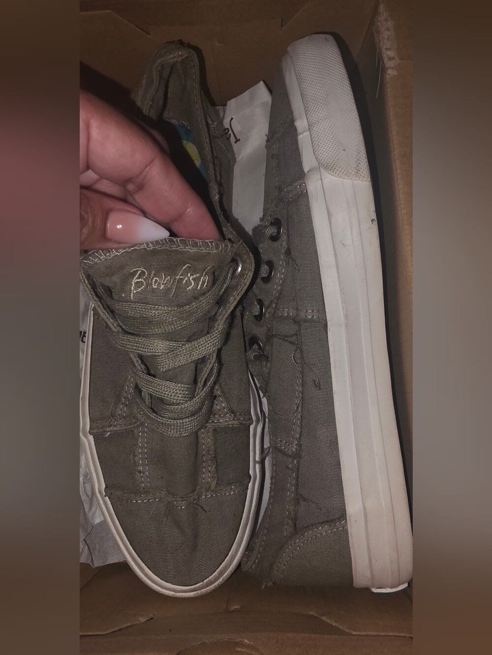 Blowfish Olive Green Canvas Low-Top Sneakers